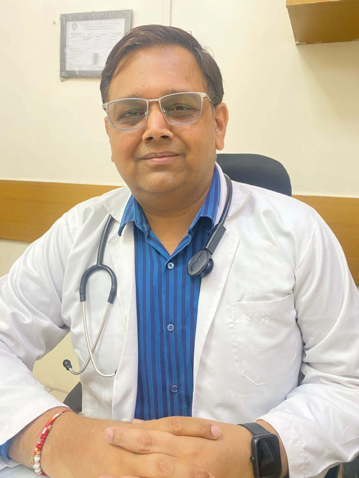 Healthcare professional in a clinic (illustrative stock photograph)